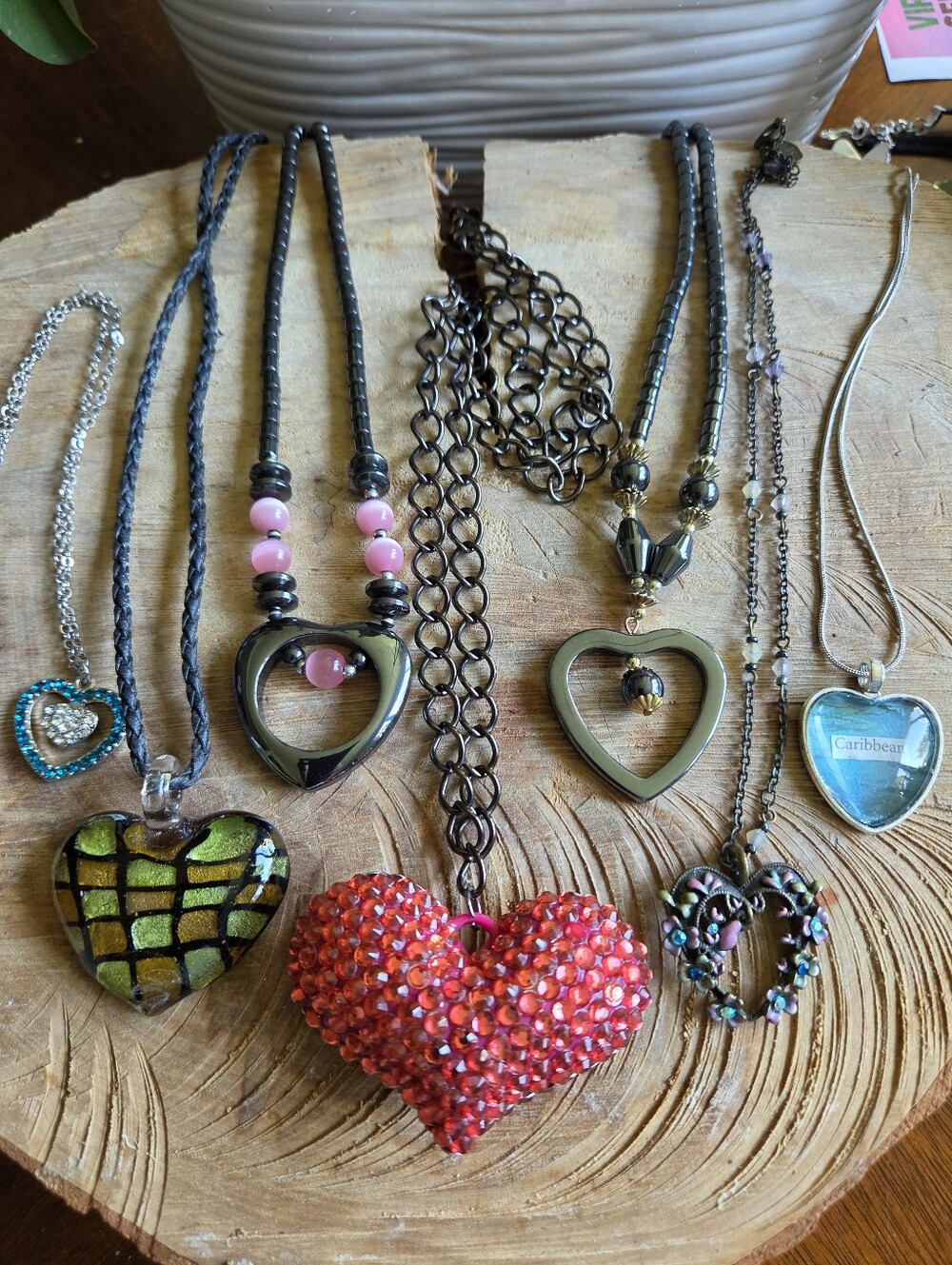 Heart Necklace Bundle Of 7.